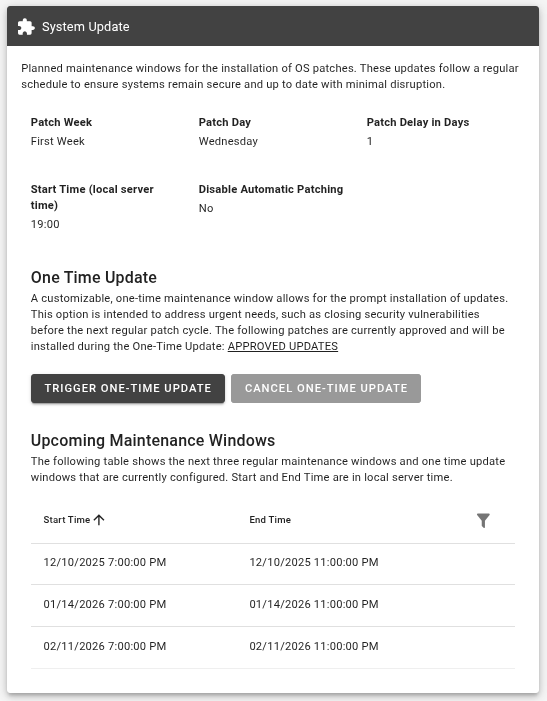 Create One Time Update